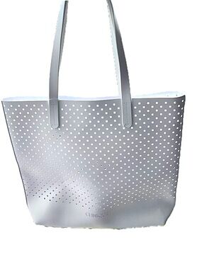 CLINIQUE White Perforated Tote Bag Great Beach or Pool Tote